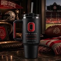 OSU Blackout - Scarlet Block O on a Tonal Tumbler