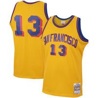 Wilt Chamberlain Basketball Jersey, Gold Swingman Sportswear Jersey Shirt, Sleeveless Athletic Tank Jersey, Casual Gift for Men
