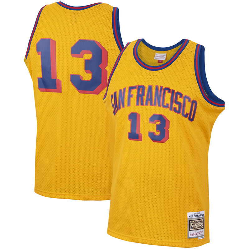 Wilt Chamberlain Basketball Jersey, Gold Swingman Sportswear Jersey Shirt, Sleeveless Athletic Tank Jersey, Casual Gift for Men