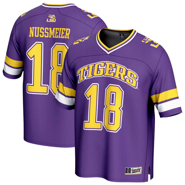 Garrett Nussmeier LSU Tigers NIL Lightweight Football Player Jersey - Purple