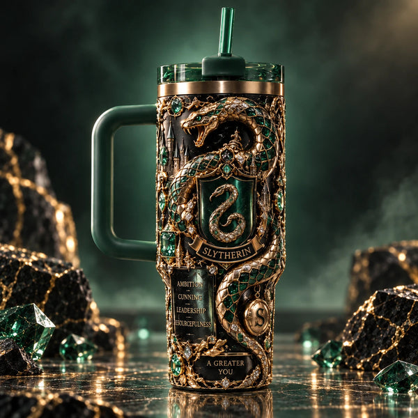 Ambition in Emerald and Gold - The Serpent Crest Tumbler - main