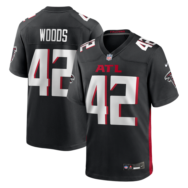 Josh Woods Atlanta Falcons Football Jersey, Black Game Sportswear Jersey Shirt, Lightweight Breathable Athletic Jersey, Casual Gift for Men