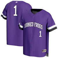 TCU Horned Frogs Baseball Jersey, Purple Fashion Sportswear Jersey Shirt, Lightweight Breathable Athletic Jersey, Casual Gift for Men
