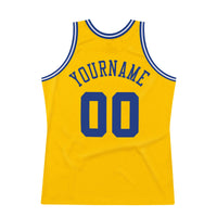 Custom Basketball Jersey, Gold Royal White Authentic Sportswear Jersey Shirt, Athletic Mesh Moisture Wicking Jersey, Casual Gift for Men
