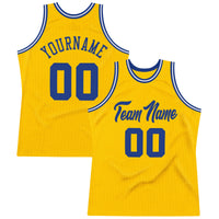 Custom Basketball Jersey, Gold Royal White Authentic Sportswear Jersey Shirt, Athletic Mesh Moisture Wicking Jersey, Casual Gift for Men