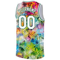 Custom Basketball Jersey, White Kelly Green Sportswear Jersey Shirt, Athletic Mesh Moisture Wicking Jersey, Casual Gift for Men