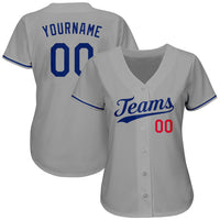 Custom Baseball Jersey, Gray Royal Red Sportswear Jersey Shirt, Athletic Sportswear Jersey, Casual Gift for Men