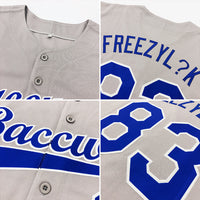 Custom Baseball Jersey, Gray Royal Red Sportswear Jersey Shirt, Athletic Sportswear Jersey, Casual Gift for Men