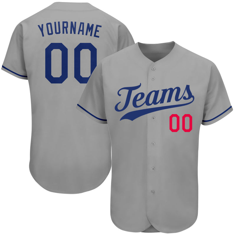 Custom Baseball Jersey, Gray Royal Red Sportswear Jersey Shirt, Athletic Sportswear Jersey, Casual Gift for Men