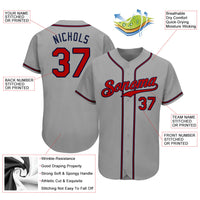 Custom Baseball Jersey, Gray Red Navy Sportswear Jersey Shirt, Athletic Sportswear Jersey, Casual Gift for Men