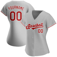 Custom Baseball Jersey, Gray Red White Sportswear Jersey Shirt, Athletic Sportswear Jersey, Casual Gift for Men