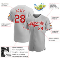 Custom Baseball Jersey, Gray Red White Sportswear Jersey Shirt, Athletic Sportswear Jersey, Casual Gift for Men