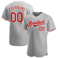 Custom Baseball Jersey, Gray Red White Sportswear Jersey Shirt, Athletic Sportswear Jersey, Casual Gift for Men