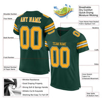 Custom Football Jersey, Green Gold White Sportswear Jersey Shirt, Athletic Mesh Jersey, Casual Gift for Men, Style Green0001