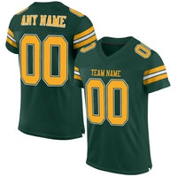 Custom Football Jersey, Green Gold White Sportswear Jersey Shirt, Athletic Mesh Jersey, Casual Gift for Men, Style Green0001