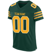 Custom Football Jersey, Green Gold White Sportswear Jersey Shirt, Athletic Mesh Jersey, Casual Gift for Men, Style Green0005