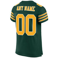Custom Football Jersey, Green Gold White Sportswear Jersey Shirt, Athletic Mesh Jersey, Casual Gift for Men, Style Green0005