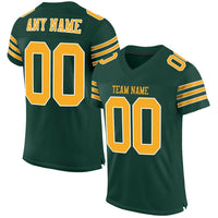 Custom Football Jersey, Green Gold White Sportswear Jersey Shirt, Athletic Mesh Jersey, Casual Gift for Men, Style Green0005