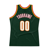 Custom Basketball Jersey, Green White Red Authentic Sportswear Jersey Shirt, Athletic Mesh Moisture Wicking Jersey, Casual Gift for Men