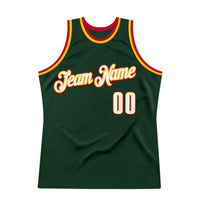 Custom Basketball Jersey, Green White Red Authentic Sportswear Jersey Shirt, Athletic Mesh Moisture Wicking Jersey, Casual Gift for Men