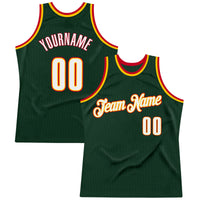 Custom Basketball Jersey, Green White Red Authentic Sportswear Jersey Shirt, Athletic Mesh Moisture Wicking Jersey, Casual Gift for Men