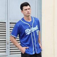 Custom Baseball Jersey, Royal Sportswear Jersey Shirt, Athletic Button Down Moisture Wicking Jersey, Casual Gift for Men, Style KansasC0073