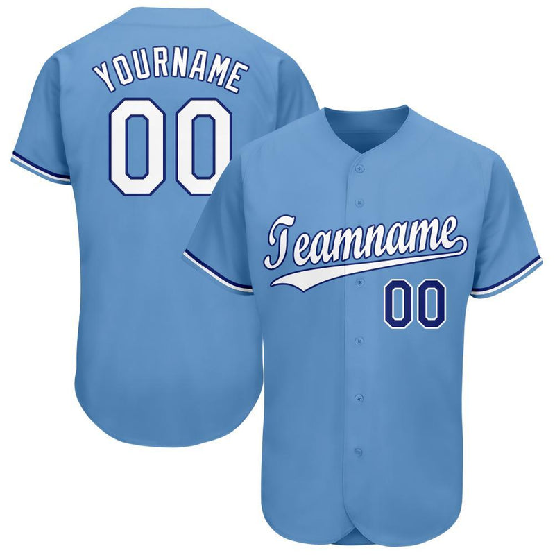 Custom Baseball Jersey, Light Blue Sportswear Jersey Shirt, Athletic Button Down Moisture Wicking Jersey, Casual Gift for Men, Style KansasC0085