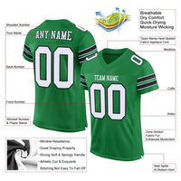 Custom Football Jersey, Green White Sportswear Jersey Shirt, Athletic Mesh Moisture Wicking Jersey, Casual Gift for Men, Style KellyGreen0002