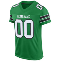 Custom Football Jersey, Green White Sportswear Jersey Shirt, Athletic Mesh Moisture Wicking Jersey, Casual Gift for Men, Style KellyGreen0002