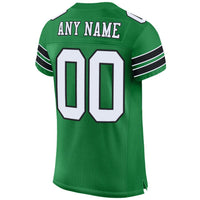 Custom Football Jersey, Green White Sportswear Jersey Shirt, Athletic Mesh Moisture Wicking Jersey, Casual Gift for Men, Style KellyGreen0002