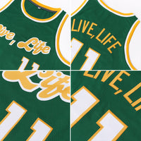 Custom Basketball Jersey, Kelly Green Sportswear Jersey Shirt, Athletic Mesh Moisture Wicking Jersey, Casual Gift for Men, Style KellyGreen0045