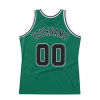 Custom Basketball Jersey, Kelly Green Black Throwback Sportswear Jersey Shirt, Athletic Mesh Moisture Wicking Jersey, Casual Gift for Men