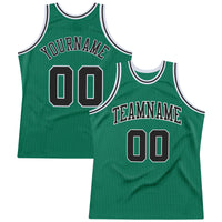 Custom Basketball Jersey, Kelly Green Black Throwback Sportswear Jersey Shirt, Athletic Mesh Moisture Wicking Jersey, Casual Gift for Men