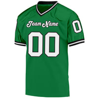 Custom Football Jersey, Green White Sportswear Jersey Shirt, Athletic Mesh Moisture Wicking Jersey, Casual Gift for Men, Style KellyGreen0094