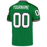 Custom Football Jersey, Green White Sportswear Jersey Shirt, Athletic Mesh Moisture Wicking Jersey, Casual Gift for Men, Style KellyGreen0094