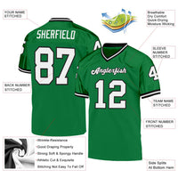Custom Football Jersey, Green White Sportswear Jersey Shirt, Athletic Mesh Moisture Wicking Jersey, Casual Gift for Men, Style KellyGreen0094