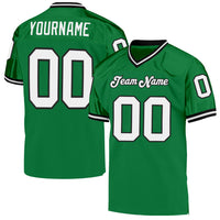 Custom Football Jersey, Green White Sportswear Jersey Shirt, Athletic Mesh Moisture Wicking Jersey, Casual Gift for Men, Style KellyGreen0094