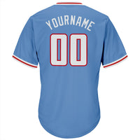 Custom Baseball Jersey, Light Blue Sportswear Jersey Shirt, Athletic V Neck Moisture Wicking Jersey, Casual Gift for Men, Style LightBlue0053