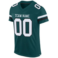 Custom Football Jersey, Green White Sportswear Jersey Shirt, Athletic Mesh Moisture Wicking Jersey, Casual Gift for Men, Style MidnightGreen0011