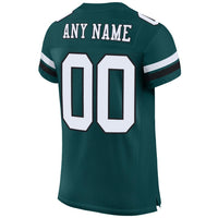 Custom Football Jersey, Green White Sportswear Jersey Shirt, Athletic Mesh Moisture Wicking Jersey, Casual Gift for Men, Style MidnightGreen0011