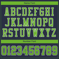 Custom Football Jersey, Navy Neon Green White Sportswear Jersey Shirt, Athletic Mesh Moisture Wicking Jersey, Casual Gift for Men