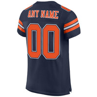 Custom Football Jersey, Navy Orange White Sportswear Jersey Shirt, Athletic Mesh Moisture Wicking Jersey, Casual Gift for Men, Style Navy0006