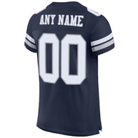 Custom Football Jersey, Navy White Gray Sportswear Jersey Shirt, Athletic Mesh Moisture Wicking Jersey, Casual Gift for Men, Style Navy0082