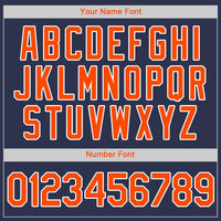 Custom Baseball Jersey, Navy Orange White Sportswear Jersey Shirt, Athletic Button Down Moisture Wicking Jersey, Casual Gift for Men