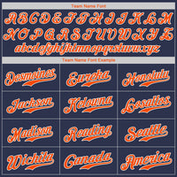 Custom Baseball Jersey, Navy Orange White Sportswear Jersey Shirt, Athletic Button Down Moisture Wicking Jersey, Casual Gift for Men