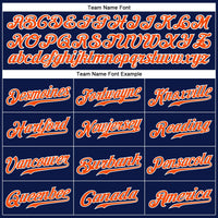 Custom Baseball Jersey, Navy White Orange Pinstripe Sportswear Jersey Shirt, Athletic Button Down Moisture Wicking Jersey, Casual Gift for Men