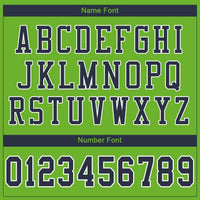 Custom Football Jersey, Neon Green Navy Sportswear Jersey Shirt, Athletic Mesh Moisture Wicking Jersey, Casual Gift for Men, Style NeonGreen0004