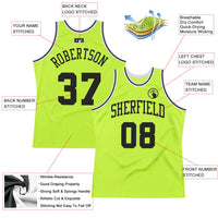 Custom Basketball Jersey, Neon Green Black White Throwback Sportswear Jersey Shirt, Athletic Mesh Moisture Wicking Jersey, Casual Gift for Men