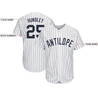 Custom Baseball Jersey, White Navy Sportswear Jersey Shirt, Athletic Button Down Moisture Wicking Jersey, Casual Gift for Men, Style NewYK0149