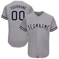 Custom Baseball Jersey, Gray Navy White Sportswear Jersey Shirt, Athletic Button Down Moisture Wicking Jersey, Casual Gift for Men